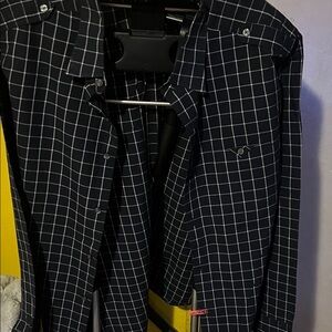 Banana Republic Navy and White Plaid Shirt